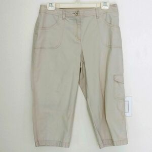 Chico's Capri Cargo Pants Women's Size 0.5 Medium M Cream/Beige